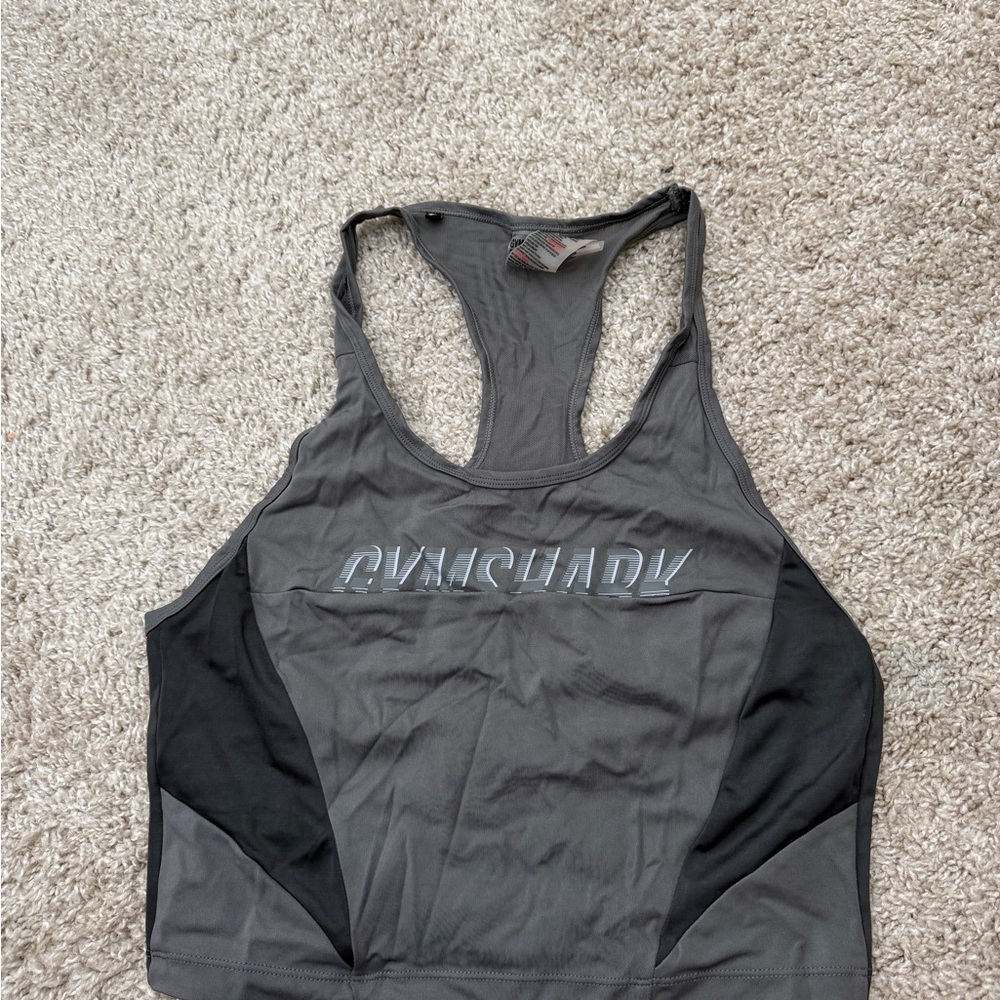 Gymshark Women's Gray and Black Crop Top